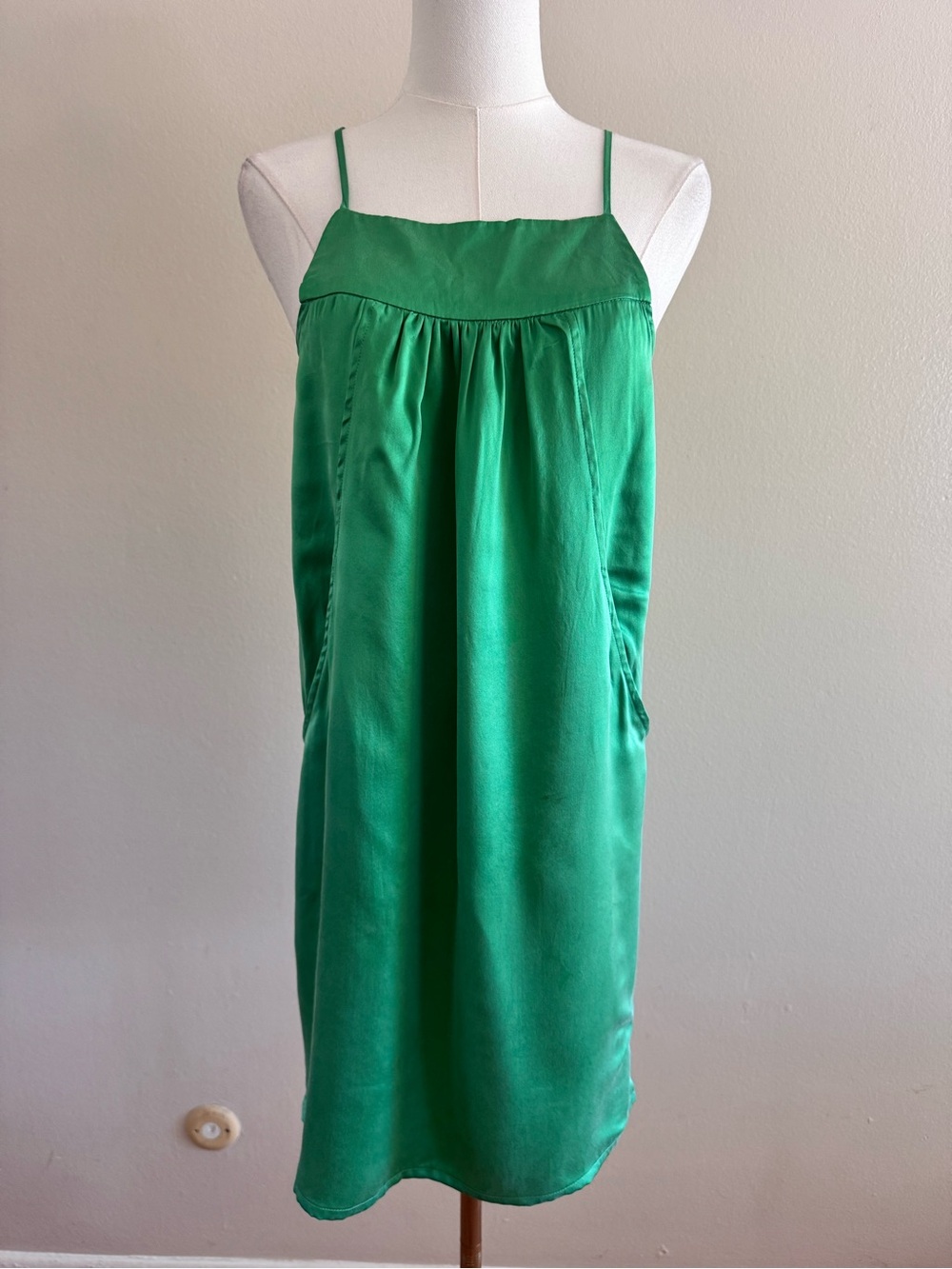 Wilster 100% Silk Green Mini Dress